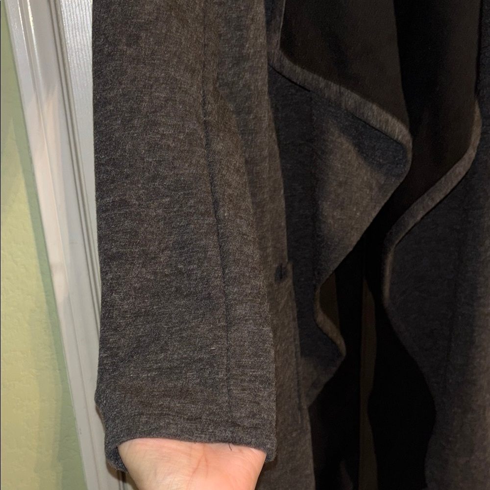 Fabletics Gray Open Front Cardigan, Large, Euc - image 3